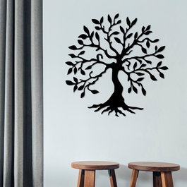 Wallity Tree 3 Escultura de Pared Metálica Negra